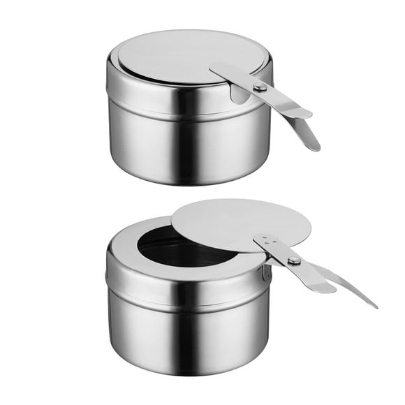 WAXIAYUZ 2Pcs Chafing Dish Fuel Holders Stainless Steel Fuel Cans for Camping