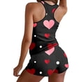 thumbnail image 4 of HYwys Women Pajama Sets 2024 Valentine's Day Love Printing Set Elastic Waist Short Pants Sleepwear Sets Black, 4 of 9