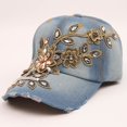 thumbnail image 2 of Vintage Washed Denim Baseball Cap Adjustable Casual Dad Hat, 2 of 6