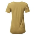 thumbnail image 3 of A2Y Women's Basic Solid Premium Rayon Short Sleeve V-neck T Shirt Tee Tops Khaki XL, 3 of 6