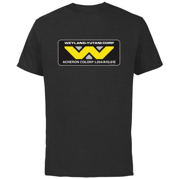 Alien 45th Anniversary Weyland-Yutani Corp Acheron Logo - Short Sleeve Cotton T-Shirt for Adults - Customized-Black