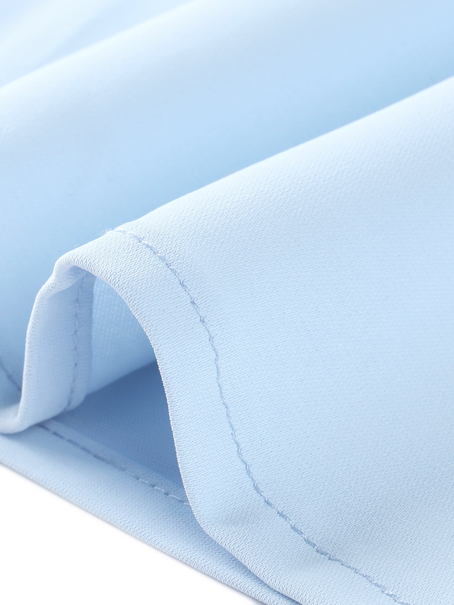 DARING DIVA Women's Peter Pan Collar Tie Neck Cute Cotton Button-Up Shirt L Light Blue