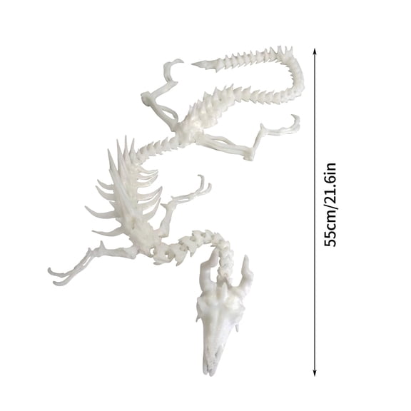 Gothic 3D Printed Jointed Dragon Bone Ornament Movable Mythical Creature Figurine for Desktop Display and Artistic Room Decoration