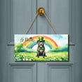 thumbnail image 2 of Happy St. Patrick’s Day Pitbull with Green Hat Shamrocks Rainbow Landscape Wood Sign Terrier Dog Lover Hanging Wall Home Decor - 03007, 2 of 5