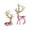 Pink, variant on 2Pcs Christmas Reindeer Figurines Decorations Resin Sitting & Standing Deer Statues Elk Figurine for Home Table Decor Wine Cabinet (Pink )