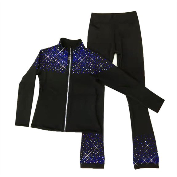 LIUHUO Ice Skating Pants Jackets Girls Women Soft Skate Coat Fleece Skiing Training Leggings