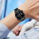 thumbnail image 5 of Reloj de cuarzo de moda para hombre, diseño calado, caja de aleación, correa de cuero, reloj de pulsera informal de negocios, reloj de aleación., 5 of 6