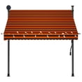 thumbnail image 2 of vidaXL Manual Retractable Awning with LED 78.7" Orange and Brown, 2 of 5
