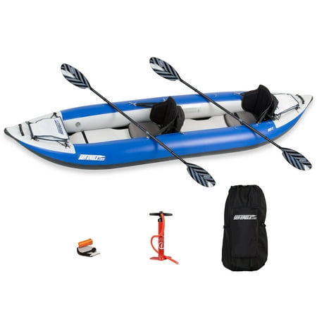 Sea Eagle 380X 12'6" Explorer Inflatable Kayak- Fishing, Touring, Camping, Exploring & Whitewater-Self Bailing, Removable Skeg, Drop Stitch Floor- Pro Package