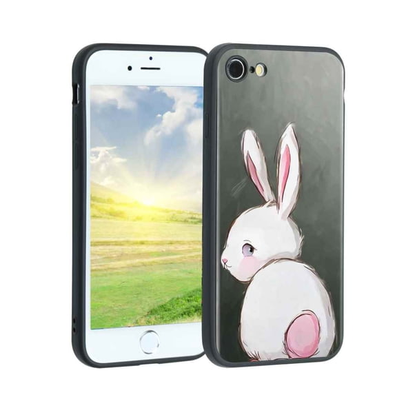 Compatible with iPhone SE 2020 Phone Case, Cute-Rabbit Case Men Women, Flexible Silicone Shockproof Case for iPhone SE 2020
