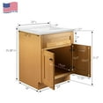 thumbnail image 4 of Design House Brookings 25" x 22" Assembled Shaker 2-Door Bathroom Vanity with Cultured Marble 4" Centerset Solid White Top, Modern Birch/White, 4 of 21