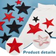 thumbnail image 4 of 30Pcs 6 Style Iron on Star Cloth Patches Polyester Embroidery Appliques Sewing Craft Decoration Mixed Color 42~92x41~92x1.5~2.3mm 5pcs/style, 4 of 6