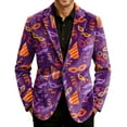 thumbnail image 2 of Men's Mardi Gras Vintage Suit Blazer Mask Feather Pattern Corduroy Suit Blazer Jacket Sport Coat, 2 of 5