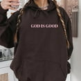 thumbnail image 3 of Pink God Is Good Christian Hoodie Bible Verse, Aesthetic Christian Sweatshirt, Kid, Adult Size, Cirela Love, 3 of 4