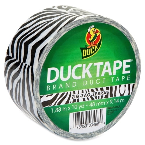 Duck Brand Brand Printed Design Color Duct Tape 1.88' Width x 30 ft Length - 1 / Roll - Zebra