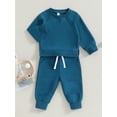 thumbnail image 3 of Bagilaanoe 2PCS Toddler Baby Boy Long Pants Set  Long Sleeve Sweatshirt Pullover Tops +  Sweatpants 6M 12M 18M 24M 3T Kids Casual Sweatsuits, 3 of 9