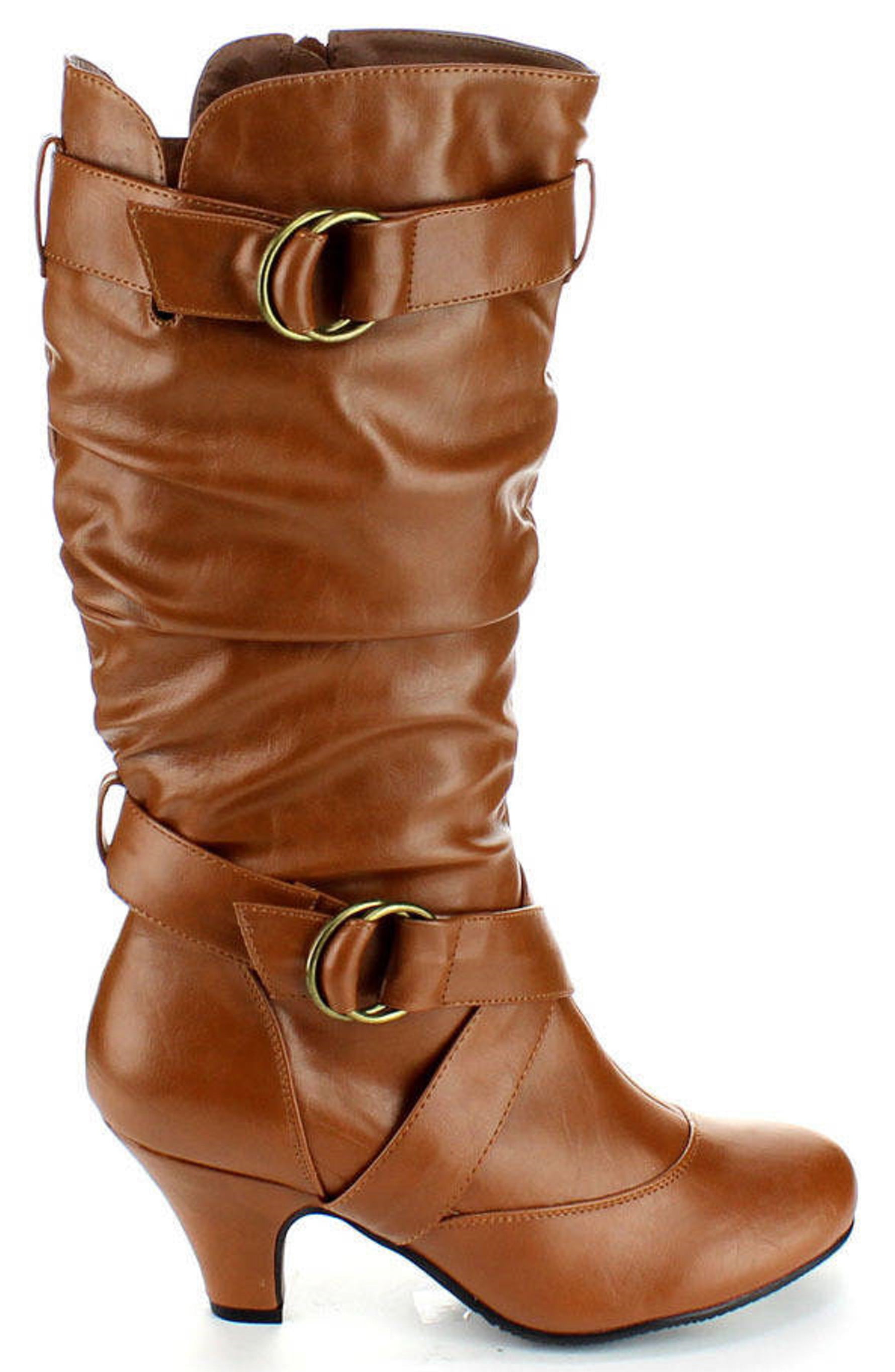 tan mid length boots