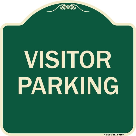 SignMission Designer Series Sign - Visitor Parking | Green & Tan 18" X 18" Heavy-Gauge Aluminum Architectural Sign | Protect Your Business & Municipality | Made in the USA