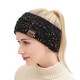 thumbnail image 2 of Winter Cable Knit Headbands for Women Soft Fuzzy Fleece Lined Ear Warmers Wide Elastic Sports Windproof Headband 1 PC Black One Size, 2 of 3