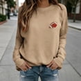 thumbnail image 2 of Weikingp Football Sweatshirts Fall Tops for Women 2026 Sports Fan Clothing Cute Sweatshirts Oversized Football Sweatshirt Plus Size Shirt Football Graphic Tunic Letter Graphic Print Tops Brown 2XL, 2 of 6