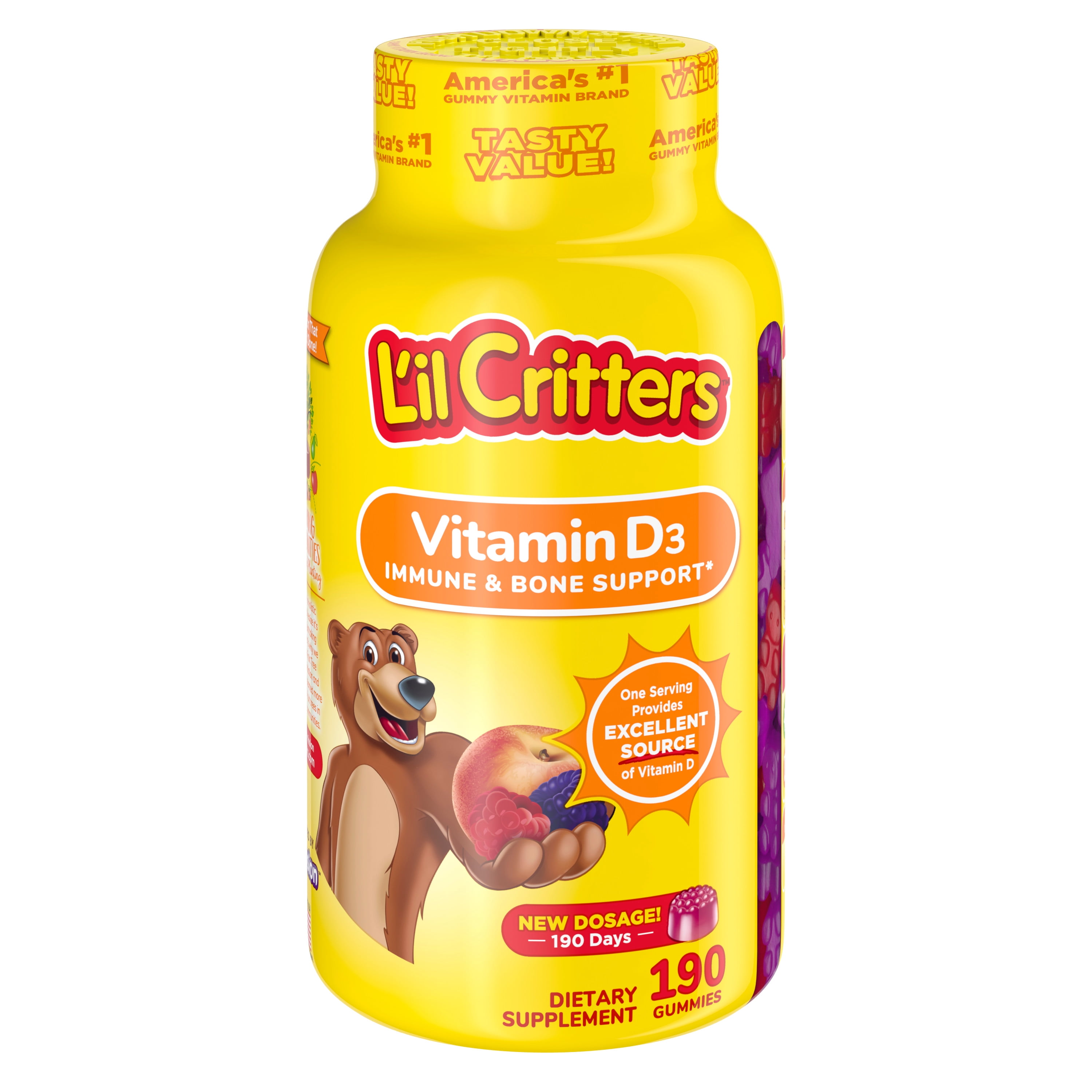 L'il Critters Vitamin D Gummy Bears, 190 count
