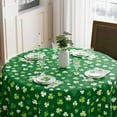 thumbnail image 4 of St Patricks Day Gradient Green Shamrock Tablecloth Round Washable Table Covers for Indoor Outdoor Dining Table Home Party Decorations 60x60 Inch, 4 of 6