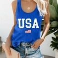 thumbnail image 3 of KBZDBZC Women's Tank Tops Women's Summer Round Neck Independence Day Usa Flag Printed Sleeveless T Shirt Loose Tank Top Tank Top Womens Tank Tops Loose Fit Womens Summer Tops(Blue,XS), 3 of 5