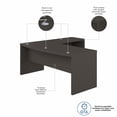 thumbnail image 1 of Bureau en Forme de L avec Nœud 72W par kathy Ireland - Érable Charbon, 1 of 6