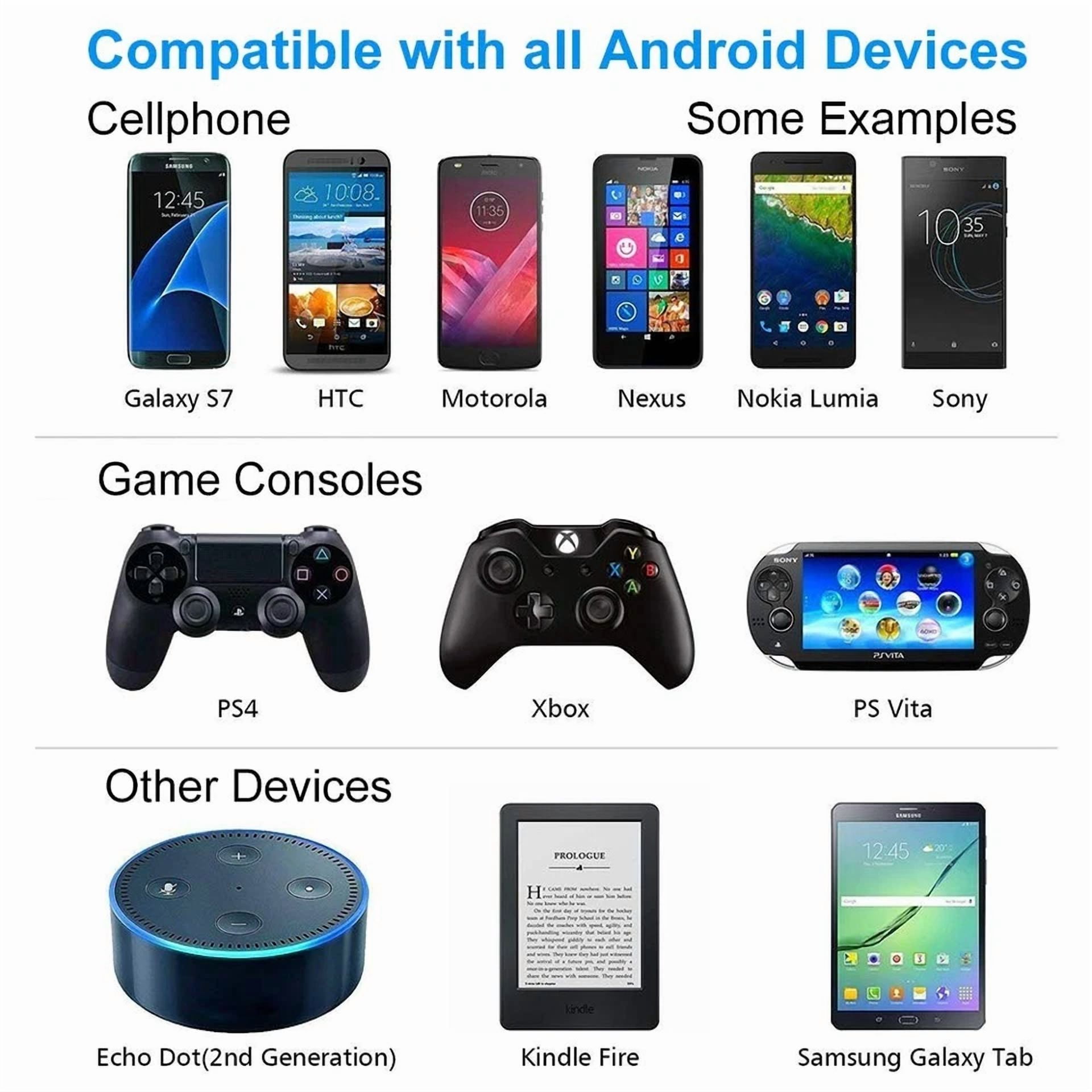 CRESTIN- Short Micro Usb Cable (6 Pack 8Inch White), Android Phone Charger Cord, High ...