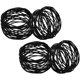 thumbnail image 1 of Juego de 4 servilleteros para cenas, decoración de mesa de comedor, servilletero hecho a mano, color negro brillar Electrónica, 1 of 5