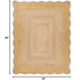 thumbnail image 2 of Rajputana Natural Jute Scalloped Bohemian Decor Handwoven Custom Decorative Rug (BD1) (6x8 ft-YLW), 2 of 4