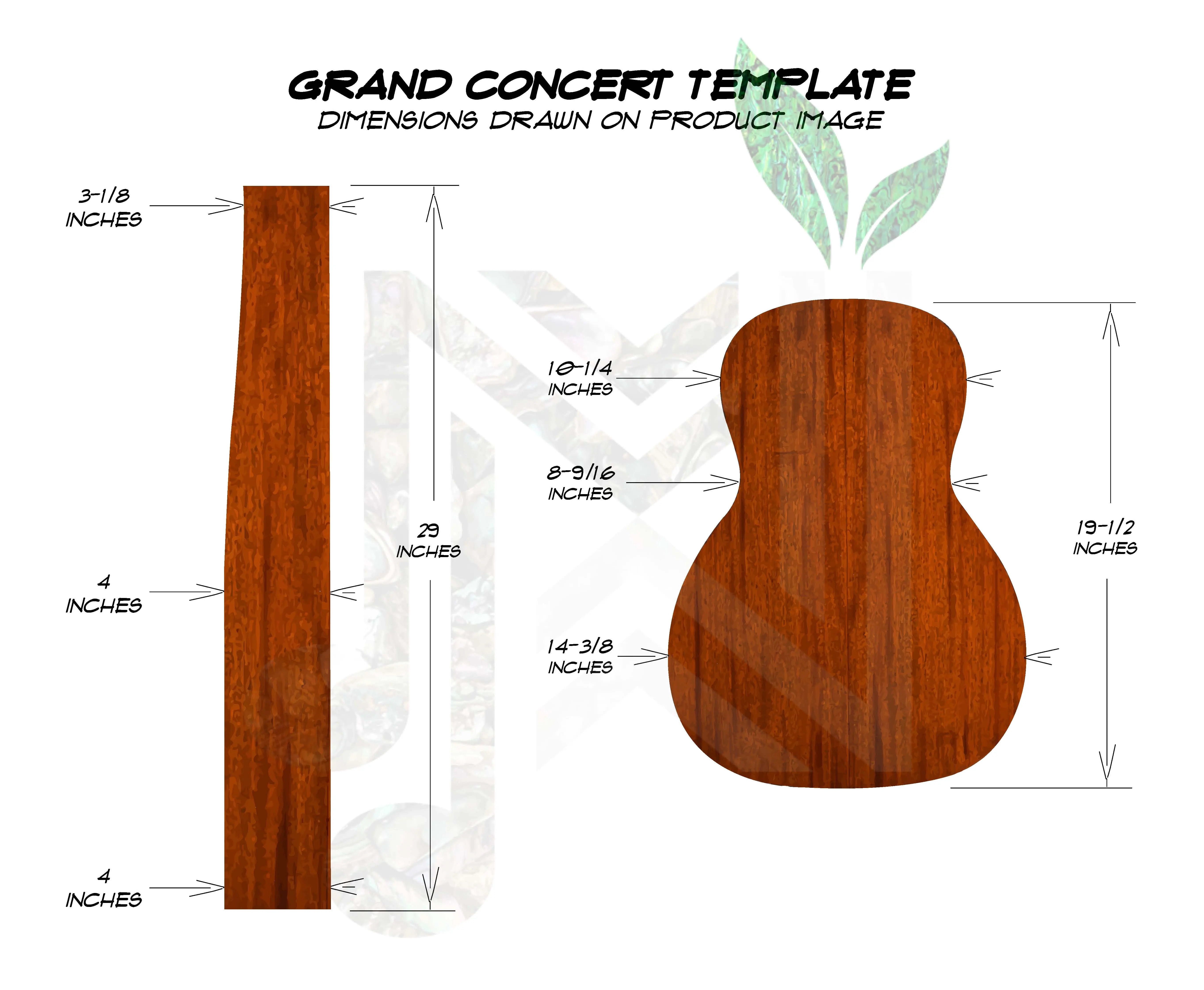 Honduran Rosewood Acoustic Guitar Back and Sides Grand Concert (OO) Set – HROO000413-1.1