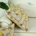 thumbnail image 4 of Throw Pillow Case CaliTime 18" X 18" Luxury Chenille Cute Leaves Cushion Cover Shell for Couch Sofa Home Decoration Ecru Gold, 4 of 7