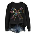 thumbnail image 2 of WEAIXIMIUNG Sweatshirts pour Femmes Fermeture Éclair Mode Décontractée Manches Longues Nœud Imprimé Col Rond Pull Sweatshirt, 2 of 3