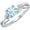 White, variant on 925 Sterling Silver 14K Rose Gold Finish Round Cut Aquamarine Leaf Solitaire Engagement Ring For Womens