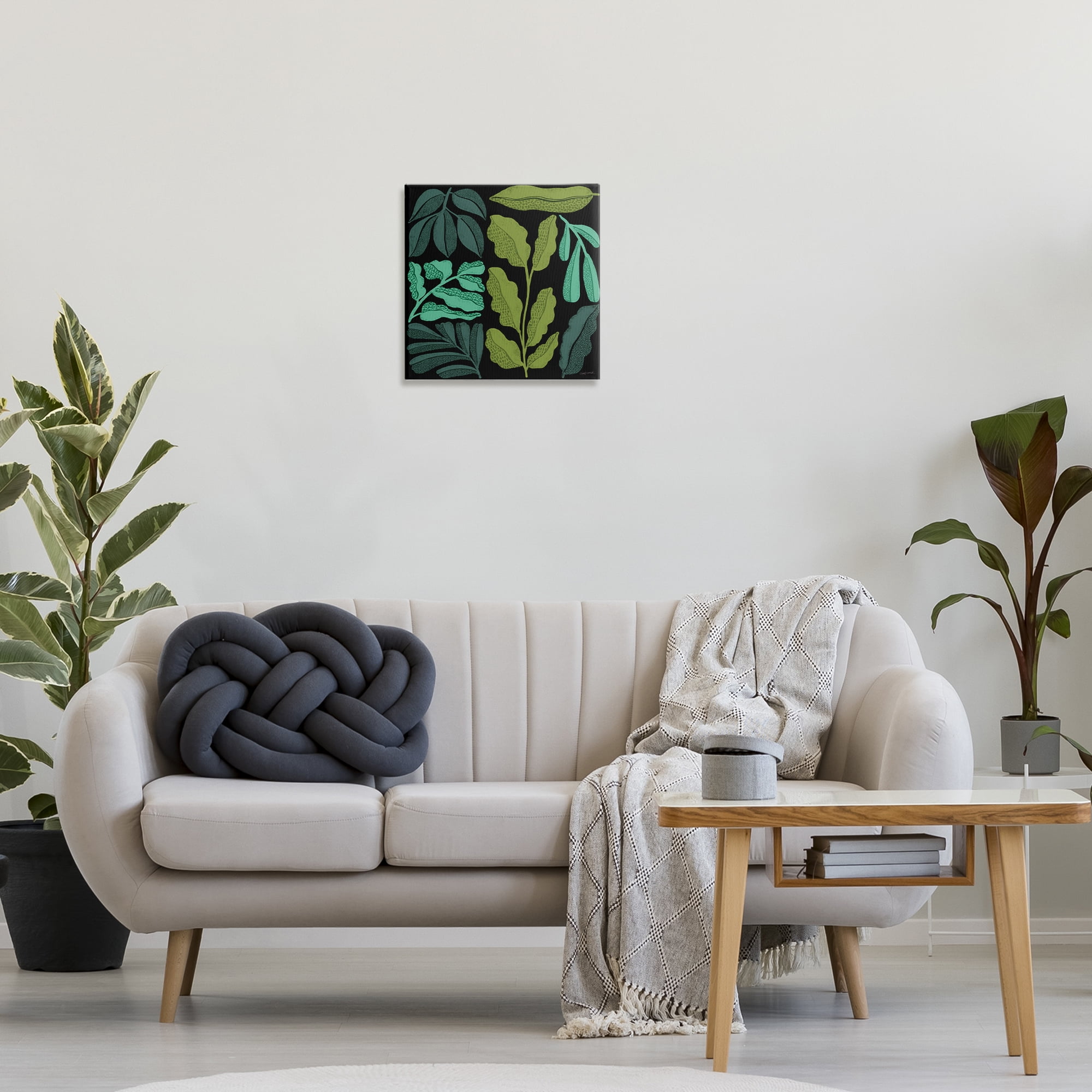 Stupell Industries Plant Sprig Collage Plants & Flowers Painting Wrapped Canvas Art Print Wall Art, 17 x 17