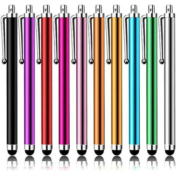 10-Pack Pink Purple Black Green Silver Stylus Pens for Touch Screens