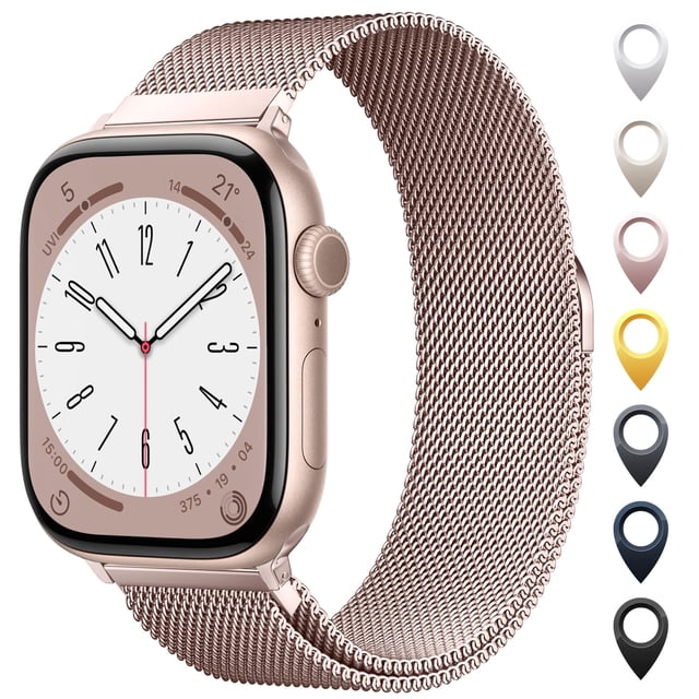 Correa de reloj OULUOQI de malla de acero inoxidable Apple 38-49 mm