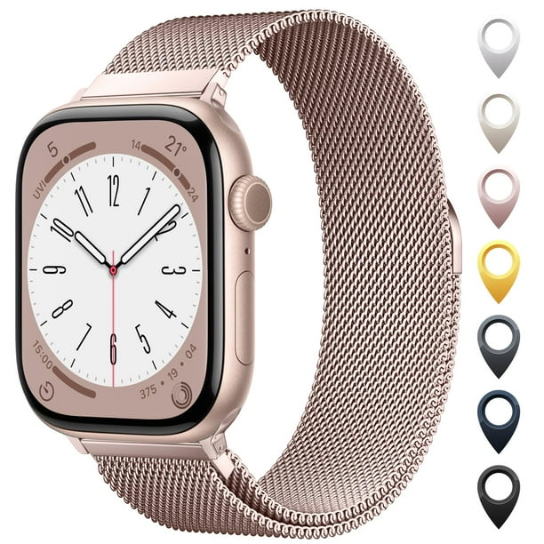 Correa de reloj OULUOQI de malla de acero inoxidable Apple 38-49 mm