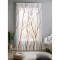 thumbnail image 2 of Sheer Curtains 84 Inches Long, Orange Branches Semi Sheer Curtains Light Filtering Window Treatment, Modern Abstract Art Forest Silhouettes Privacy Voile Drapes for Living Room Bedroom 52x84 Inch, 2 of 7