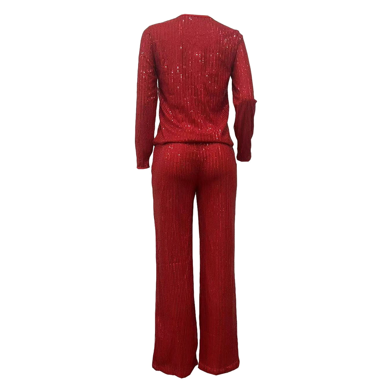 Fall Lounge Sets for Women 2 Piece Cotton Two Piece Sets for Women Shorts Vacation Women's Solid Color Sequin Fashion Suit Comfortable Casual Long Sleeve Pants Two-piece Set