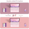 thumbnail image 2 of shiyou-Bleswin Multifunctional Large Desk Mat, Double Sided Computer Desk pad, Extended Mouse Mat, Office Desk Protector with Waterproof PU Leather, 35.4''×16.9'', Office Home Writing Pad (Purple+Pin, 2 of 4