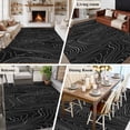 thumbnail image 6 of Black Abstract Large Area Rugs for Bedroom Living Room, Soft Non Slip Carpet Bedside Rug, Modern Geometric Minimalist Stripes Rectangular Floor Cover Kitchen Accent Rug 5'x7' for Dining Room/Office, 6 of 9