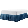 thumbnail image 3 of Home Soft Things Serenta 18 Inch Drop Diamond Square Matching Bed Skirt Blue Queen, 3 of 5