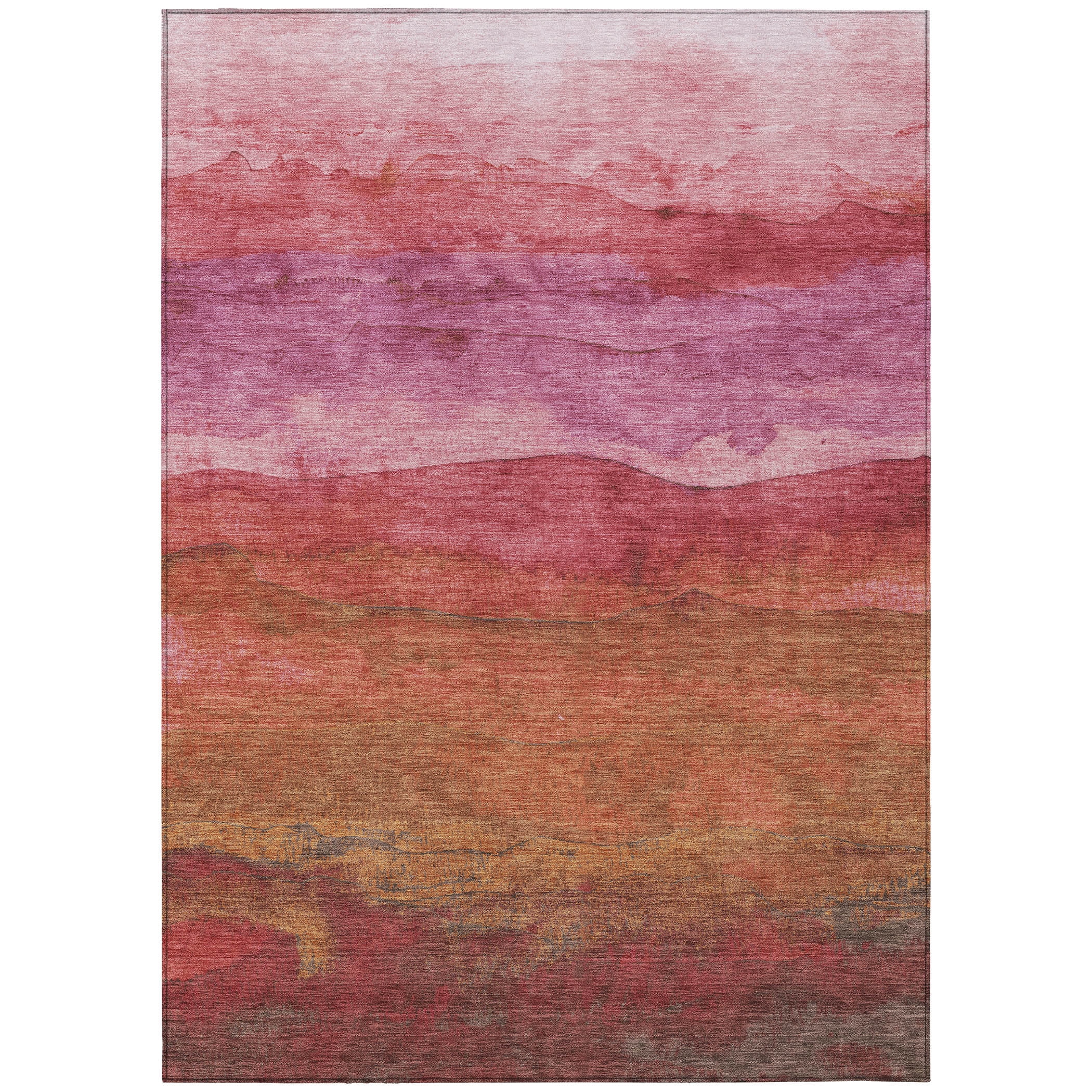 Addison Rugs Chantille Indoor/Outdoor Transitional Stripes Blush Washable Rectangle Rug, 9' x 12'