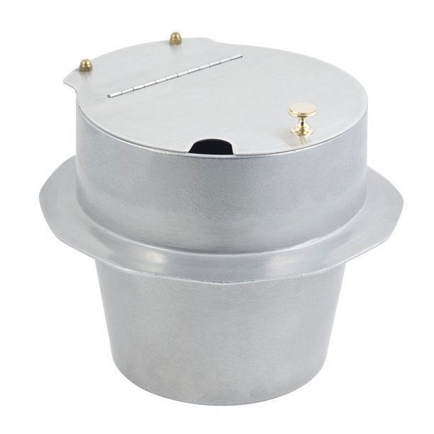 10 qt 12 oz Soup Bowl with Stainless Steel Hinged Lid Sandstone Black