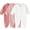 Pink, variant on Fengactive Infant Baby Boys Girls 3 PCS Spring Summer Ribbed Footed Jumpsuit V Neck Full Snap Long Sleeve Soft Stretchy Newborn Sleep Romper Set