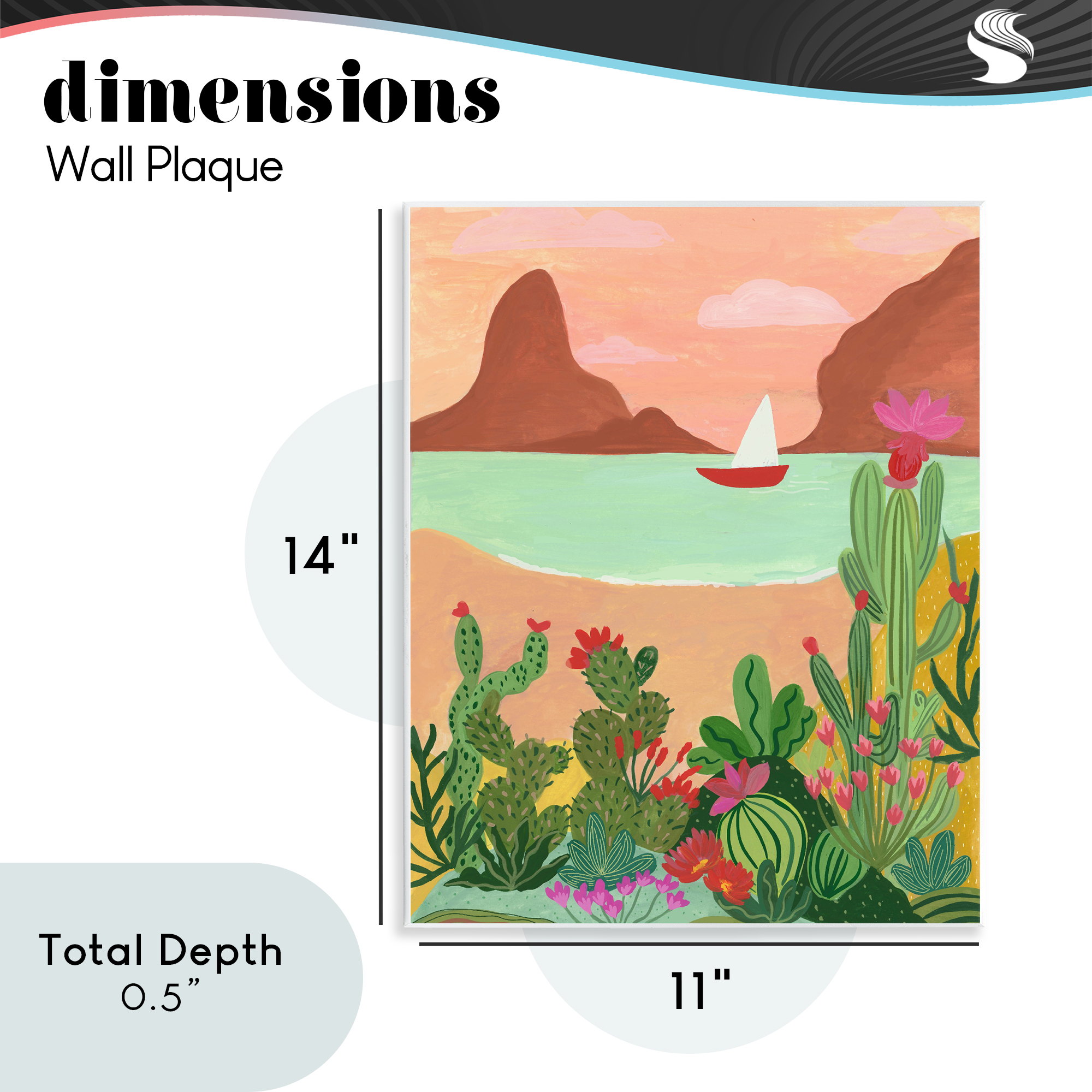 Desert Oasis Boat Wall Plaque Art, design by Nabeela Rumi