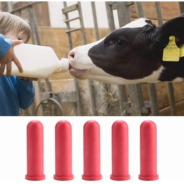 5 PiècesTétine Bouteille de Lait pour Veau Sucette de Biberon de Veau Tétine en Caoutchouc de Remplacement pour Bouteille de Bétail D'allaitement de V