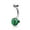 Green, variant on 14GA Snake Eye Inlaid 316L Surgical Steel Naval Belly Button Ring